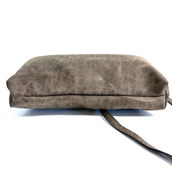 Joy Susan 2-piece Vegan Gray Brown Crossbody Hobo Bag and Wristlet Set LIKE NEW - Picture 14 of 14